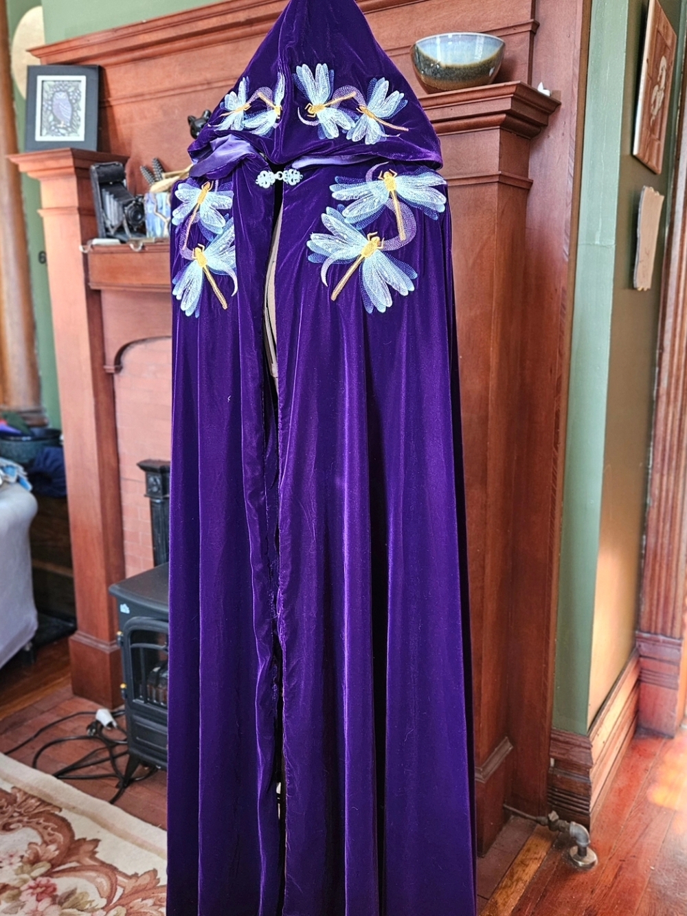 Purple Velvet Embroidered Cloak